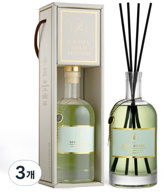 에이로마 골드 에디션 디퓨저, 유칼립투스 앤 그린티, 500ml, 3개