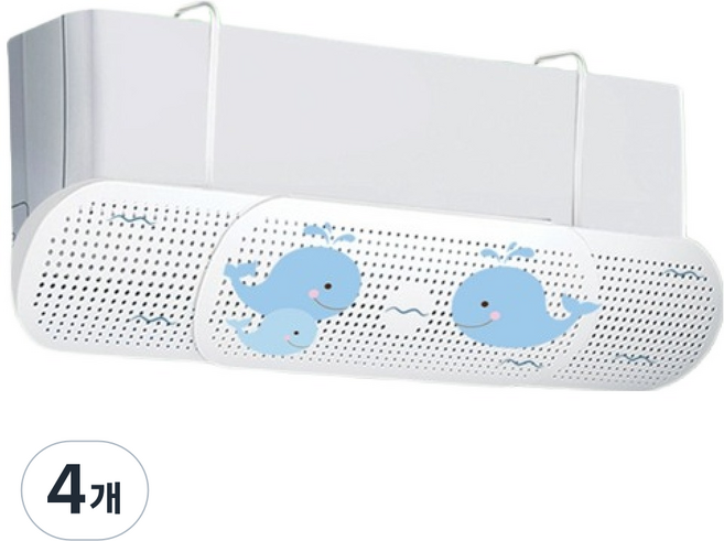DULU 簡潔高CP值冷氣擋風板 Type1 藍鯨 61 x 16.5 cm 橫向最大86cm, 4個, 單一商品