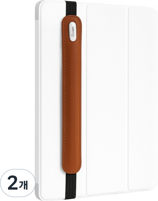 리브에잇 테블릿 펜 보관 탄성 밴드 가죽 케이스 15 x 195 mm, 다크 브라운, 2개