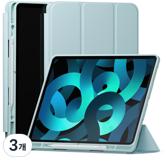 신지모루 스마트커버 펜슬 수납 태블릿 케이스, 소다, 3개