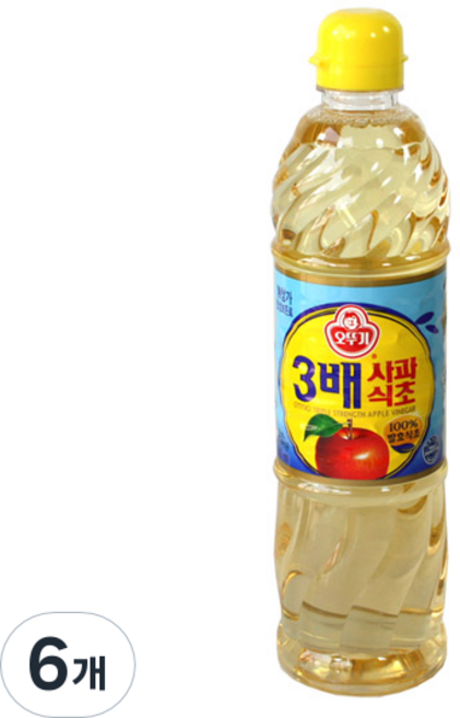 오뚜기 3배 사과식초, 900ml, 6개