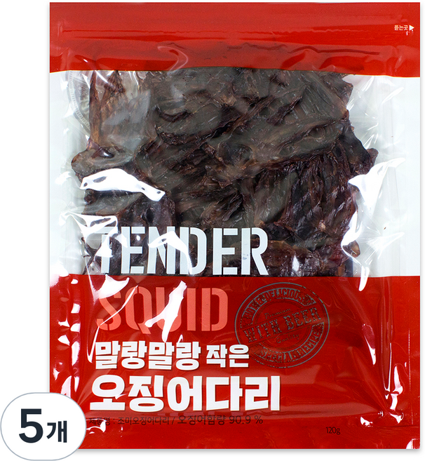 리프레쉬 왕철판 구운 꼬마 오징어 다리, 120g, 5개