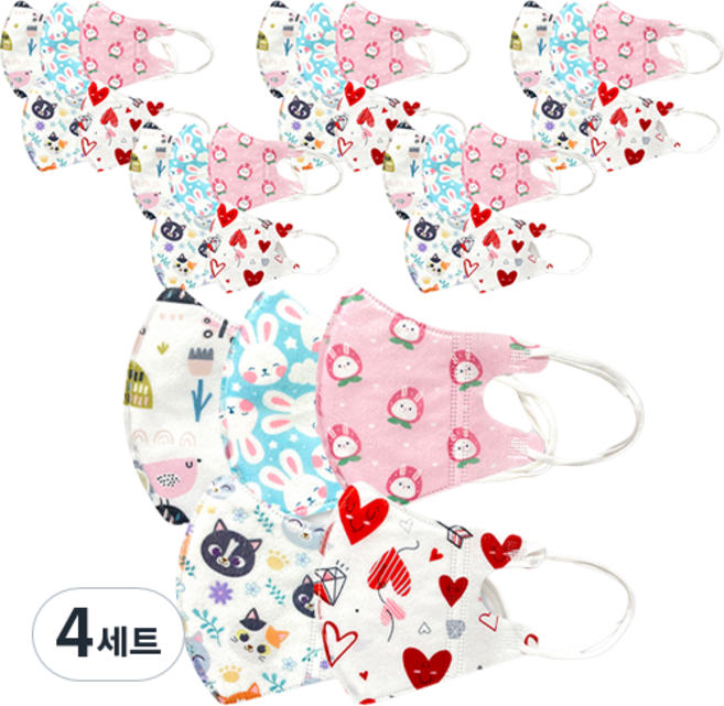 러블리앙즈 유아용 더예쁜 3겹 입체 마스크 5종 x 6p 세트 N 초소형, 4세트, 여아믹스