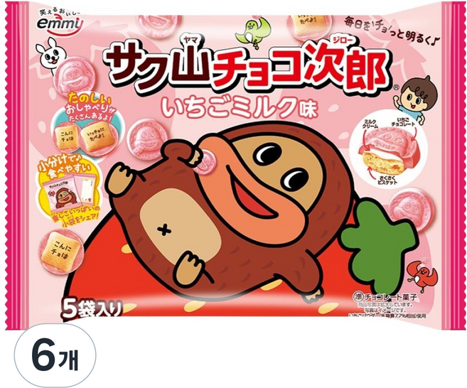 사쿠야마초코지로 딸기맛, 80g, 6개