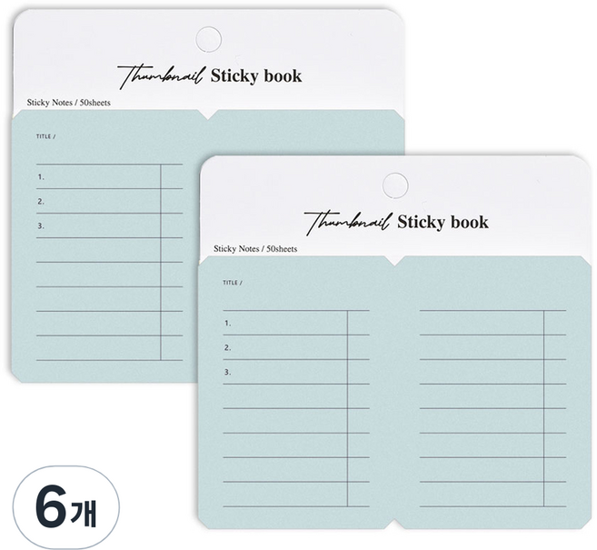 플레픽 썸네일 미니 스티키북 50p, 03 플래너체크, 6개