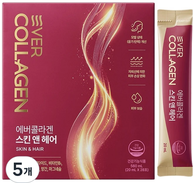 에버콜라겐 스킨 앤 헤어, 5개, 28회분 - 쿠팡
