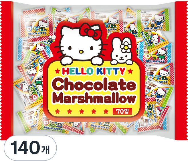 에이와 헬로키티 마쉬멜로우 초콜릿맛, 4g, 140개