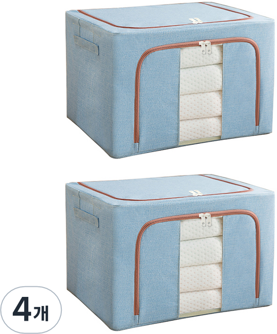 hillo 프리미엄 다용도 리빙박스, 스카이, 4개