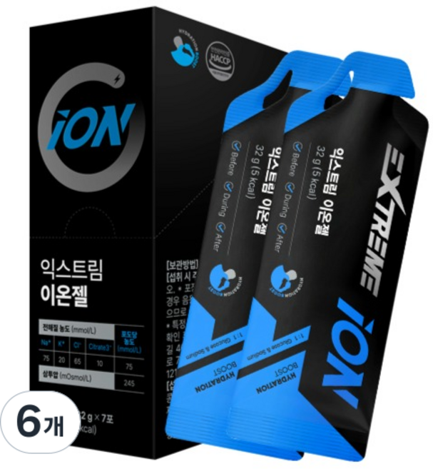 익스트림 수분충전 이온젤 7p, 32g, 6개