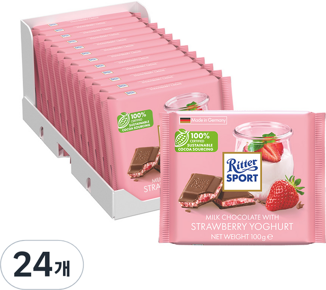 리터스포트 딸기요거트 초콜릿, 100g, 24개