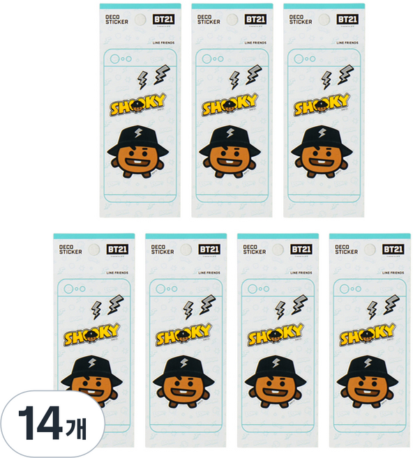 STUDIO EIGHT LINE FRIENDS BT21 手機裝飾貼紙 第2彈, SHOOKY, 14個