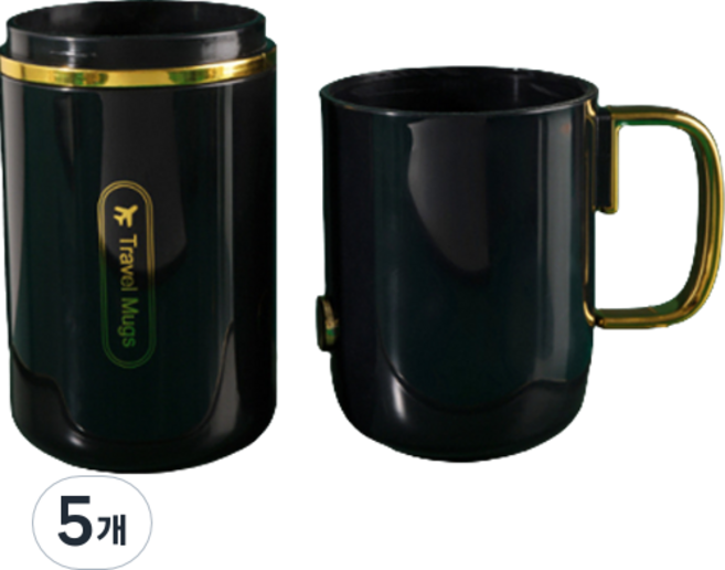 더자카 심플 양치컵 출장용 여행용 칫솔 케이스 FREE, 블랙, 5개