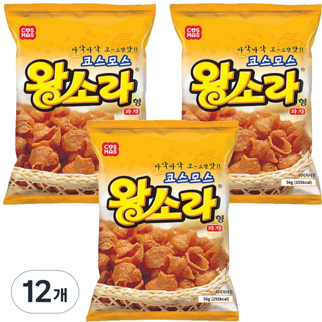 코스모스제과 왕소라 과자, 56g, 12개