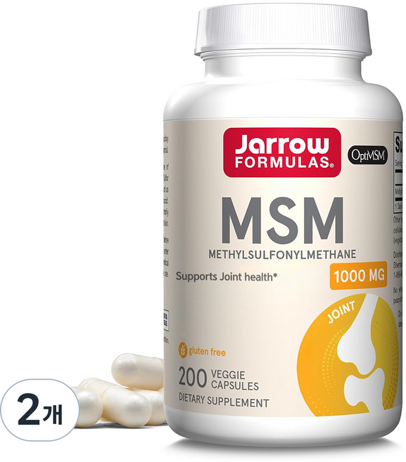 Jarrow FORMULAS 賈羅公式 配方 MSM 1000毫克, 200錠, 2個