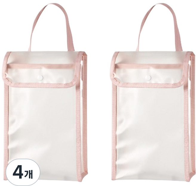 블럭마트 공간활용 벽걸이 티슈 보관함, 핑크, 4개