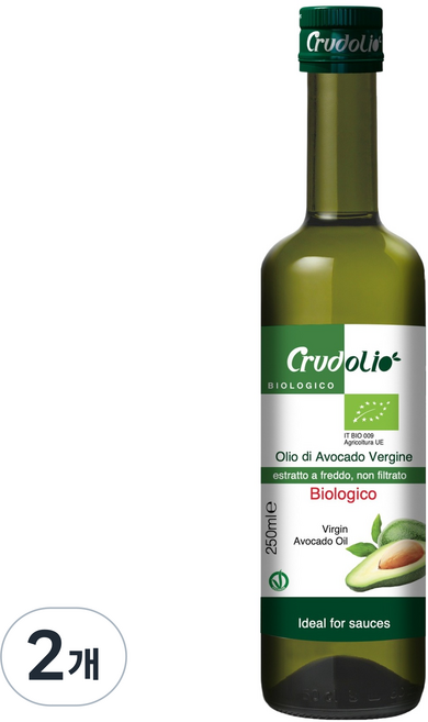 크루돌리오 유기농 버진 아보카도오일, 2개, 250ml