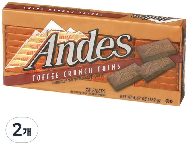 Andes 安迪士 太妃糖脆片巧克力, 2個, 132g