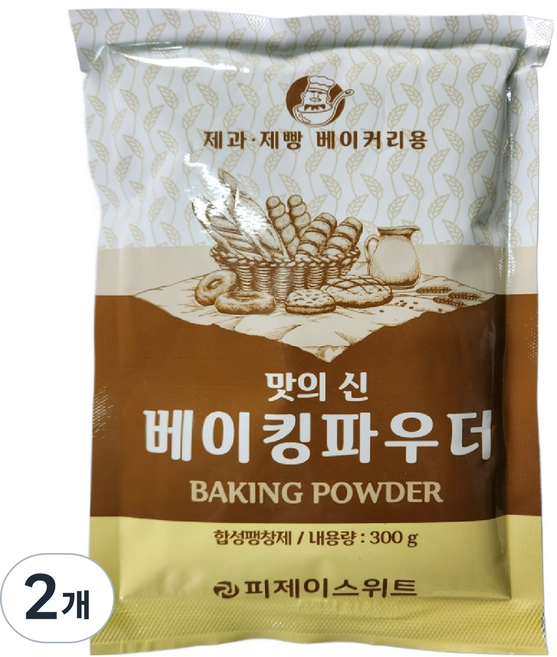 맛의신 베이커리용 팽창제 베이킹파우더, 300g, 2개