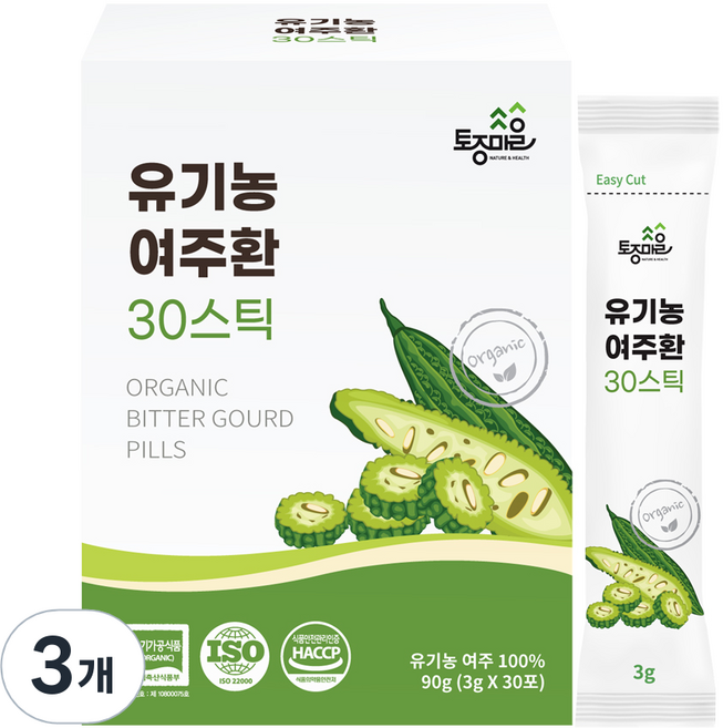 토종마을 유기농 여주환 30p, 90g, 3개