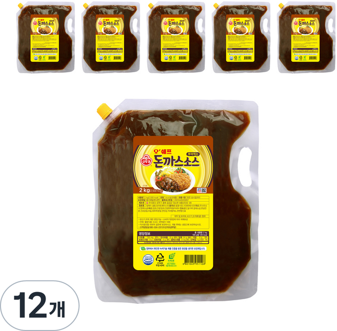오뚜기 오쉐프 돈까스 소스, 2kg, 12개