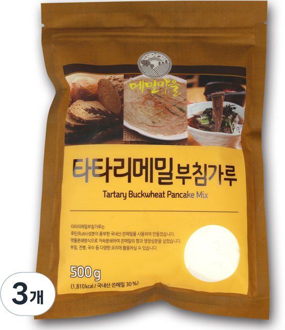 메밀마을 타타리메밀 부침가루, 500g, 3개