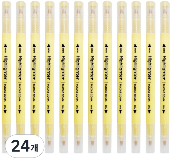 투코비 코마 트윈 하이라이터, 파스텔 옐로우, 24개