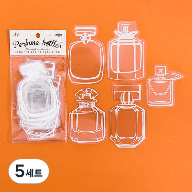 마다꾸미 다이어리 북마크 DIY 압화 꽃 책갈피 코팅지 5종 x 4p 세트 퍼퓸보틀, 5세트