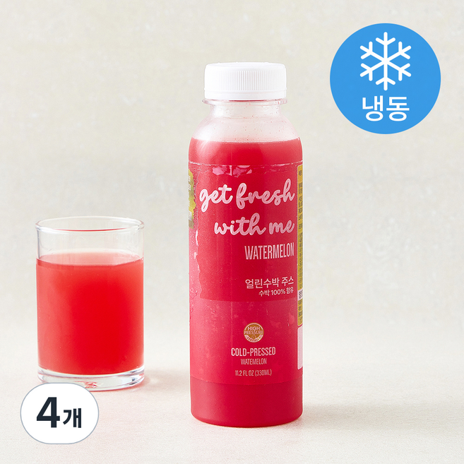 TS푸드 얼린 수박주스 (냉동), 4개, 330ml