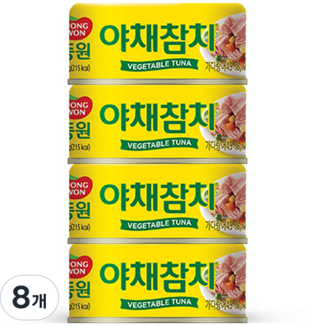 동원참치 야채참치 통조림, 135g, 8개