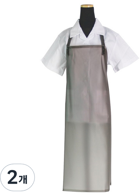 에이앤지 우레탄 목끈형 앞치마 중, 검정 반투명, 2개