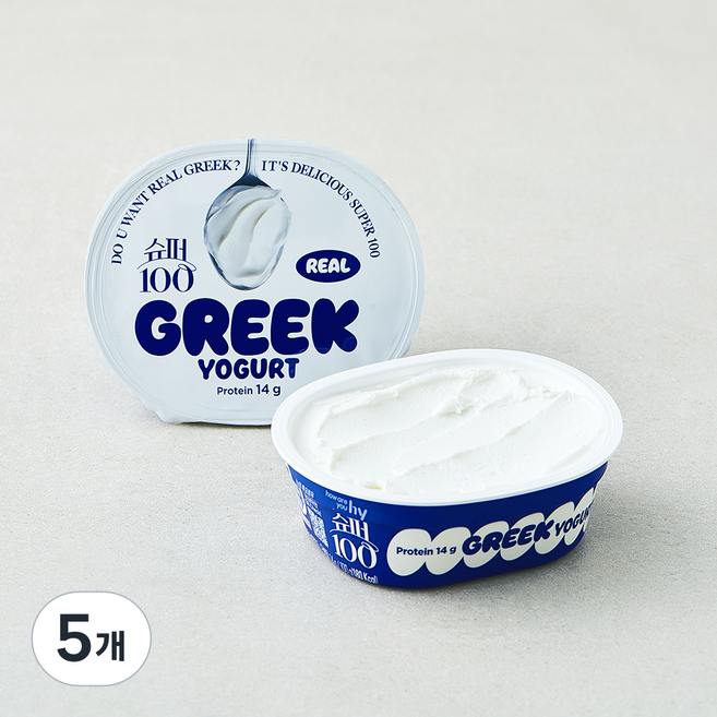 에치와이 슈퍼100 그릭요거트, 100g, 5개