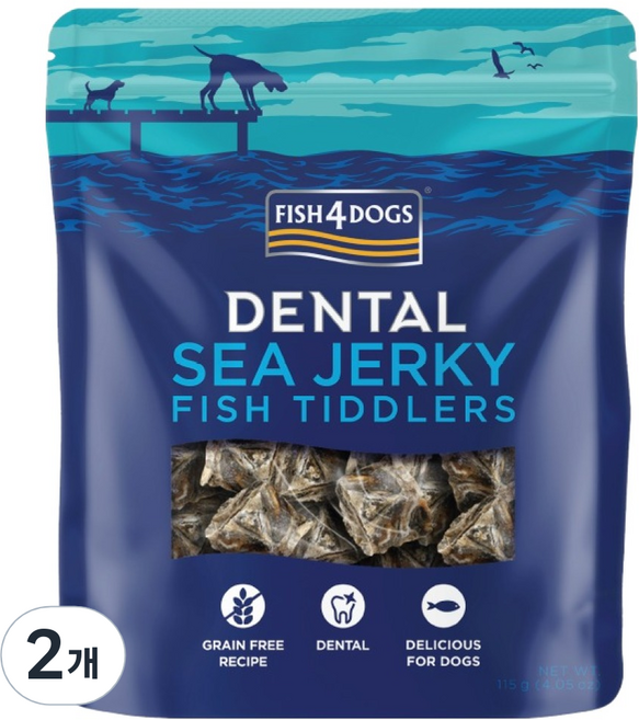 피쉬포독 강아지 간식, 씨져키 티들러, 115g, 2개