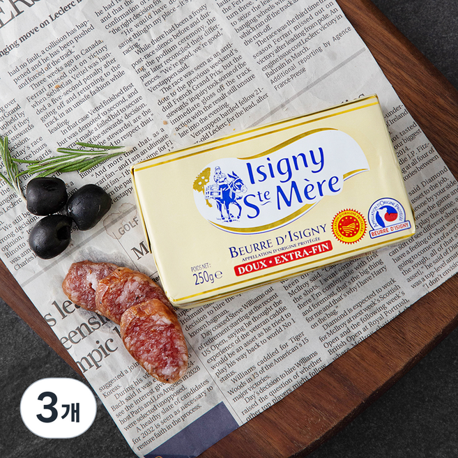 이즈니 AOP 무염 버터, 250g, 3개