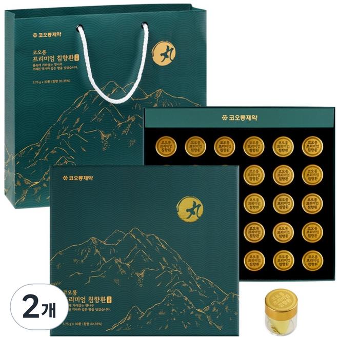 코오롱제약 프리미엄 침향환 30p + 쇼핑백, 2개, 112.5g