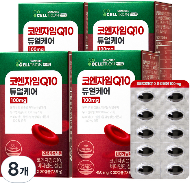 이너랩 코엔자임Q10 듀얼케어 100mg, 30정, 8개
