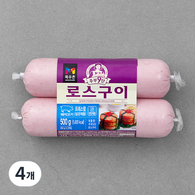 주부구단 목우촌 로스구이 햄, 250g, 4개