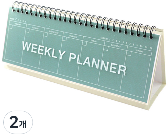 컬러 스탠딩 위클리 플래너, 피콕그린, 2개