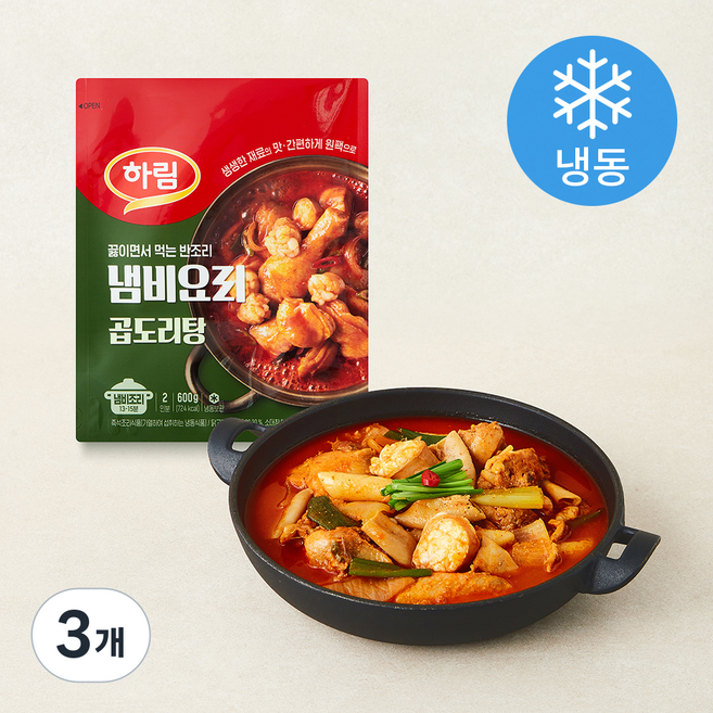 하림 냄비요리 곱도리탕 (냉동), 600g, 3개