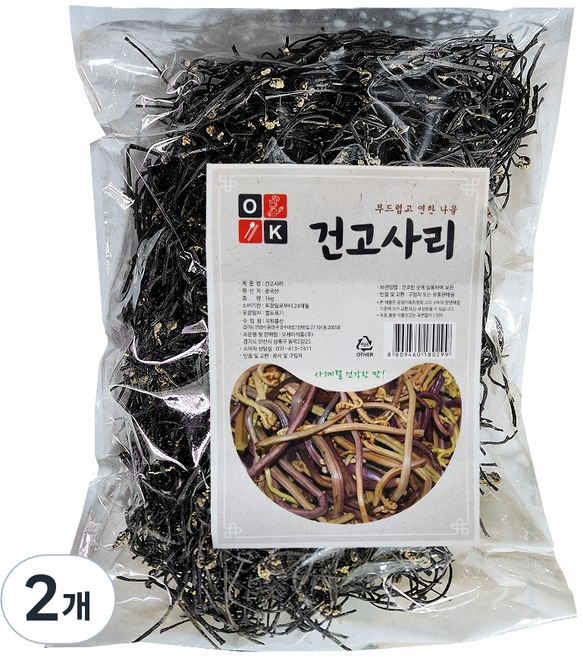 오케이식품 건 고사리, 1kg, 2개