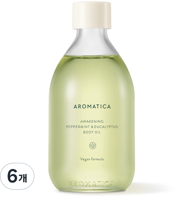 아로마티카 어웨이크닝 바디오일 페퍼민트 앤 유칼립투스, 100ml, 6개