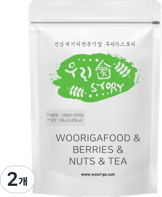 wooriga. 燕麥83%原味格蘭諾拉, 500g, 2個