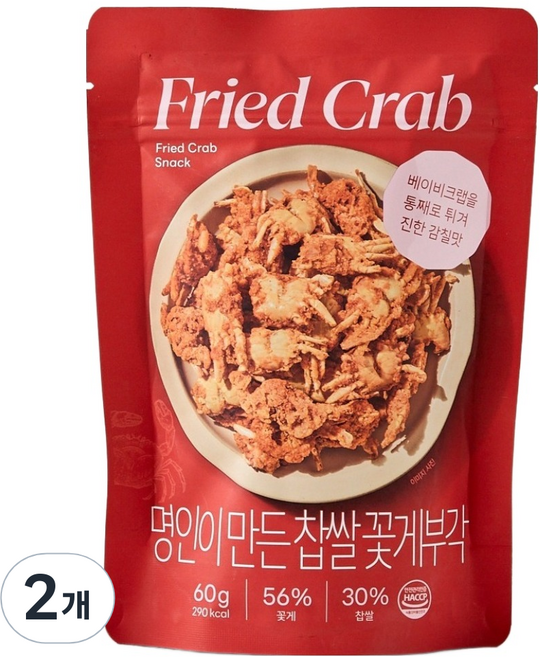 모던하우스 명인이 만든 찹쌀 꽃게부각, 60g, 2개