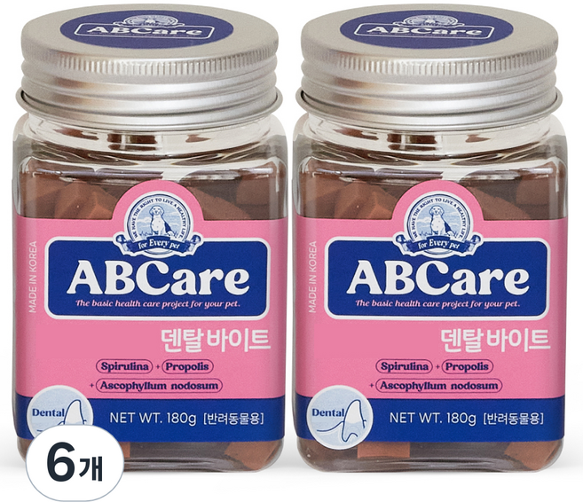 에이비씨케어 반려동물 바이트 영양제, 180g, 구강/치석관리, 6개