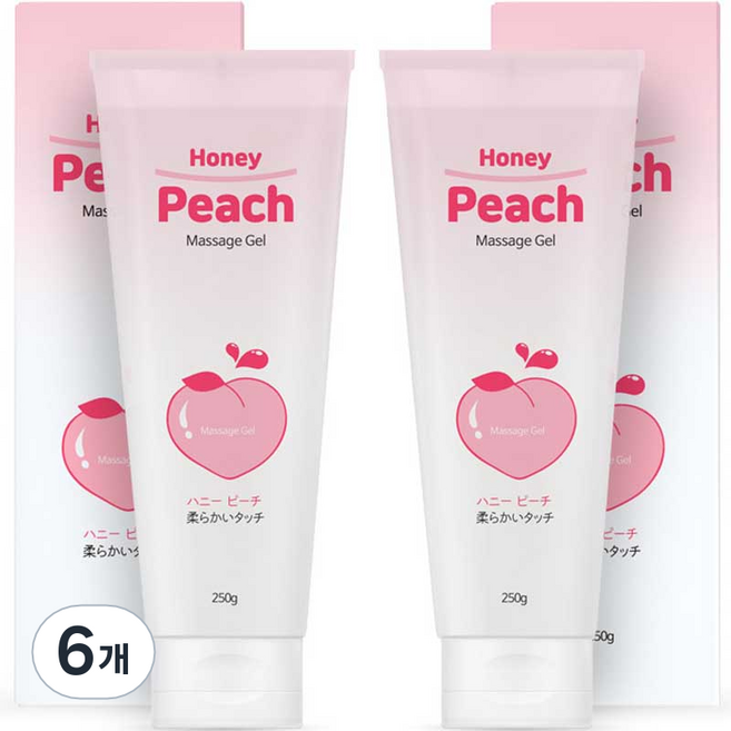 허니피치 마사지젤 복숭아향, 250g, 6개
