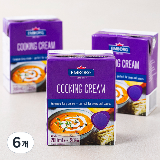 엠보그 쿠킹크림, 6개, 200ml