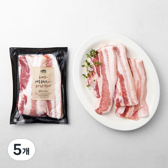 몬트락 한돈 제주돼지 무항생제 오겹살 구이용 (냉장), 300g, 5개