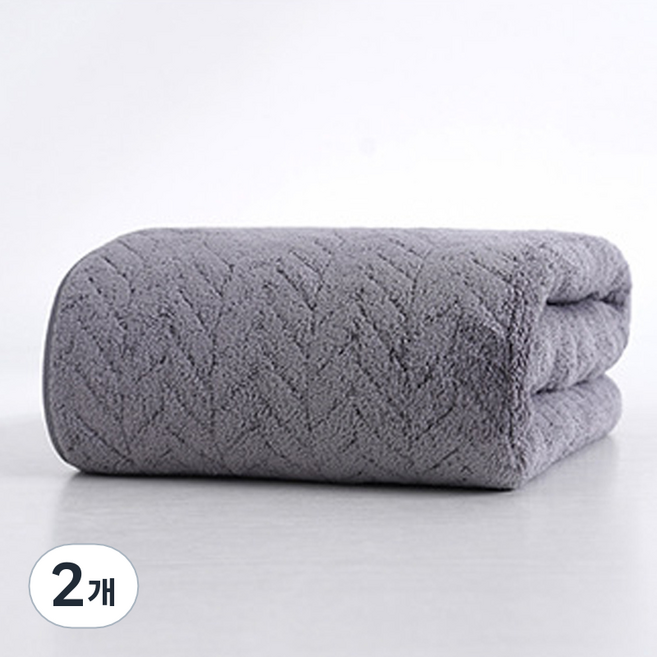 원이네 대형 샤워타월 극세사, 다크그레이, 2개