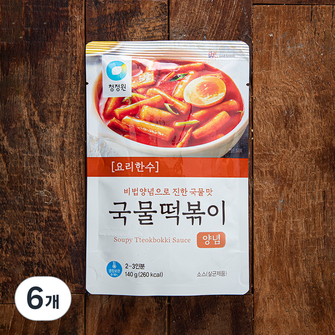 대상 청정원 요리한수 국물떡볶이 양념, 140g, 6개