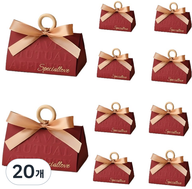 쇼옌 손잡이 리본 선물 상자, 와인 소형, 20개