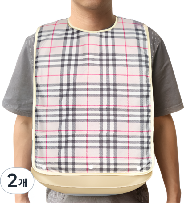 로시테라 탈부착 성인용 턱받이, 베이지-L, 2개